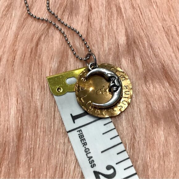 Be a Light Shine Bright Moon Handstamped Charm Necklace - Picture 5 of 6